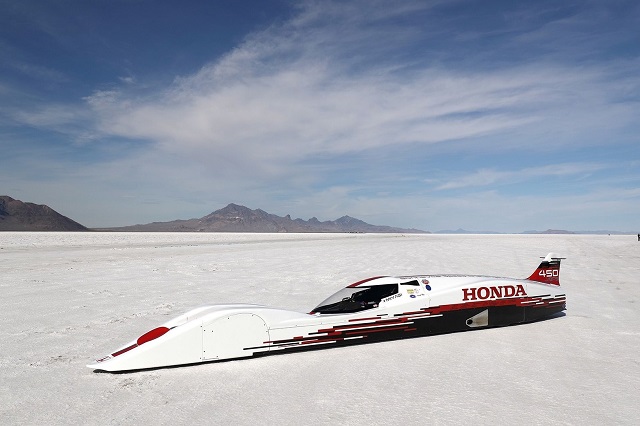 Engineers from Honda R&D in Japan posted a new FIA Land Speed Record and broke the speed record for a Honda-powered automobile last week in Bonneville, Utah.